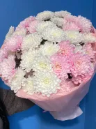 Букет пышных хризантем « клубничный зефир»