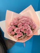 Букет нежных розовых роз «Зефир»