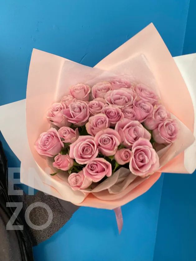 Букет нежных розовых роз «Зефир»