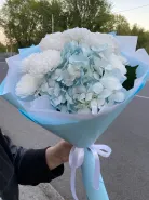 Гортензия и кустовая хризантема 💙