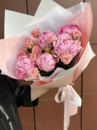 Букет «Проза» Пионы и розы