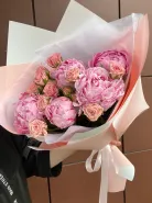 Букет «Проза» Пионы и розы
